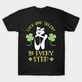 St. Patrick's Day Ballet Dancer Shamrock Clover Ballet T-Shirt